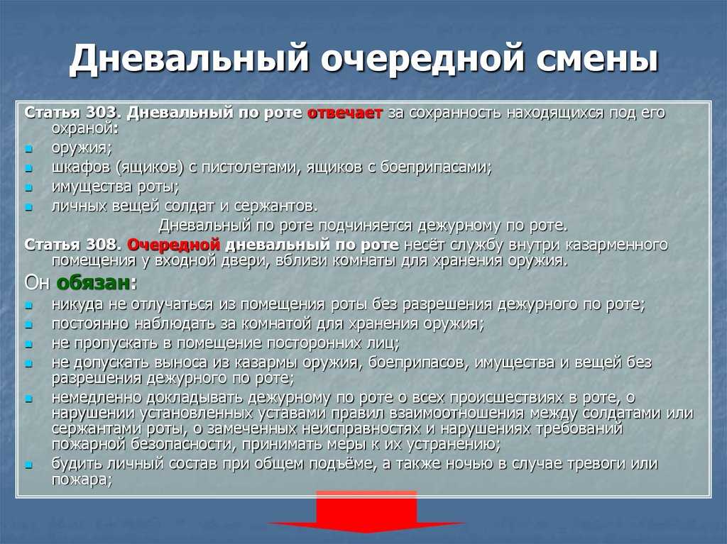 Обязанности дневального по роте