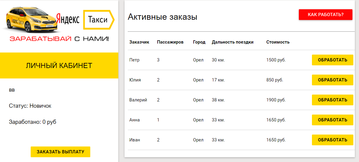Яндекс такси