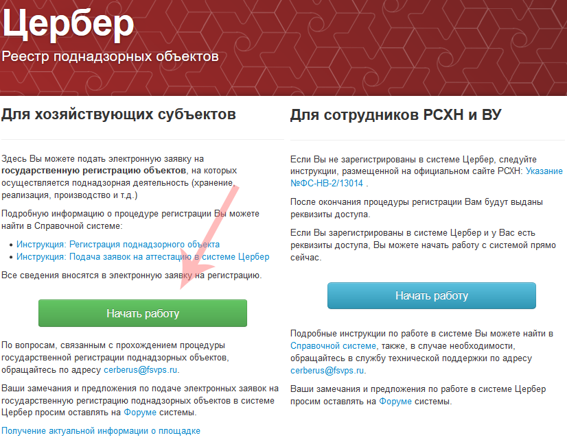 Как войти в личный кабинет цербер россельхознадзора