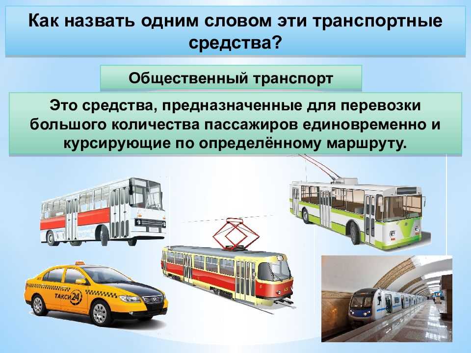 Виды транспорта