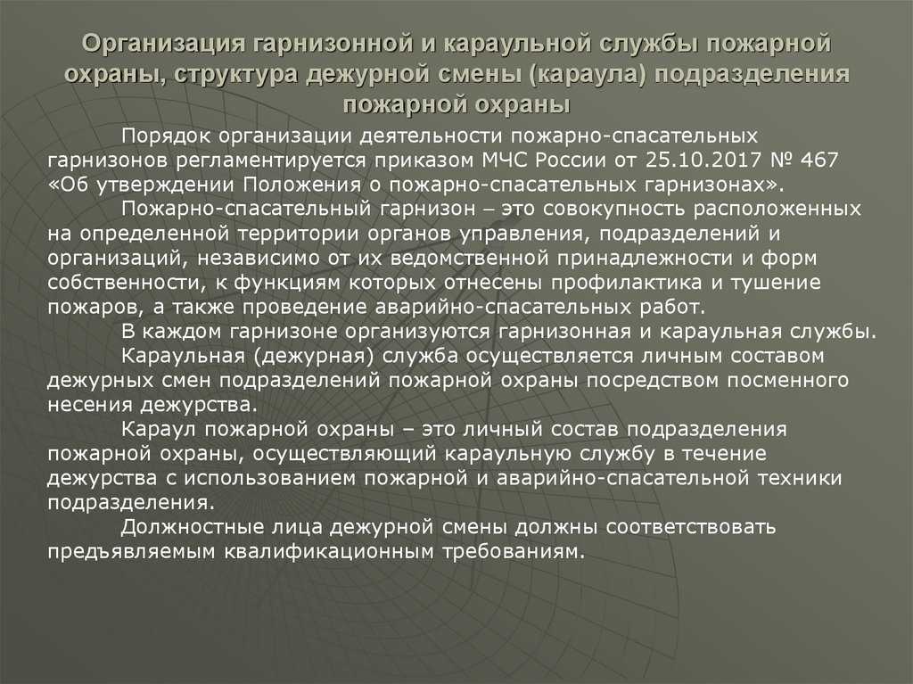 Несение караульной службы - выполнение боевой задачи. состав караула