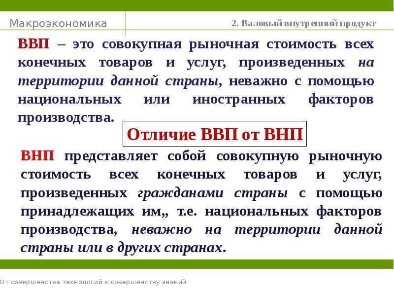 Сходство и различие ввп и внп: структура и особенности